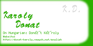 karoly donat business card